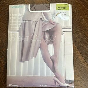 Vintage new in packaging Jcpenney Sheer Caress Sandalfoot taupe pantyhose